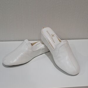 White Leather VintageDaniel Green Slip-On Slippers